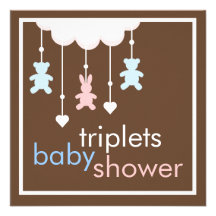 Süße Dreiergruppe-bewegliche Babyparty-Einladung
