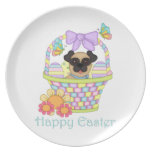 Süße Ostern-Korb-Mops-Geschenke und T-Shirts teller