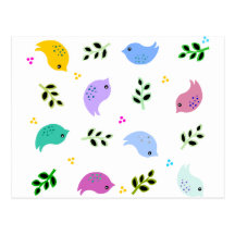 Süßes buntes Vogel-Muster Postkarten