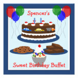 Süßes Geburtstags-Leckerei-Buffet-Party Personalisierte Einladungskarte