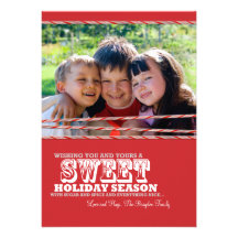 Süßes Zuckerstange-Weihnachtsfoto-Karten-12x18 Personalisierte Einladungen
