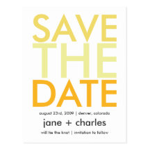 Süßigkeit färbt gelb u. Orange Save the Date Postkarten