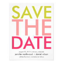 Süßigkeit färbt Grün u. Rosa Save the Date Personalisierte Ankündigungskarte