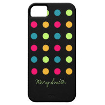 Süßigkeits-Polka-Punkt-Name-Blau Schutzhülle Fürs iPhone 5