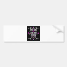 Süßigkeits-Schädel Weiß-lila Autosticker