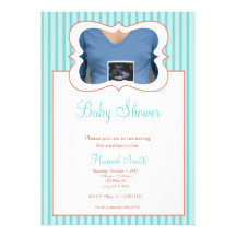 Süßigkeits-Streifen - Foto-Babyparty TR Individuelle Ankündigungskarte