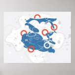 Suzukigo #2 - Retro-Modernes abstraktes Plakat