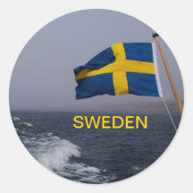 Swedens flag in the wind sticker