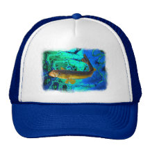 Swimming Walleye, Pickerel Fish Art Hat