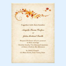 Swirling Autumn Leaves Wedding einladungen