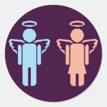 Symbol Engel angels Runder Aufkleber