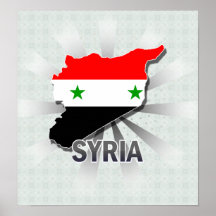 Syrien-Flaggen-Karte 2,0 Posterdrucke
