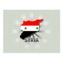 Syrien-Flaggen-Karte 2,0 Postkarten