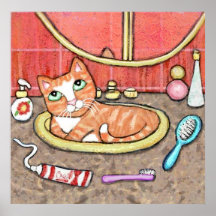 Tabby-Katze in der Badezimmer-Wanne Posterdrucke