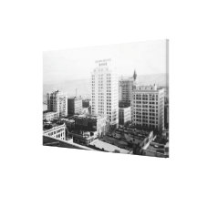 Tacoma, WA Skyline-Ansicht von Winthrop Hotel Galerie Faltleinwand