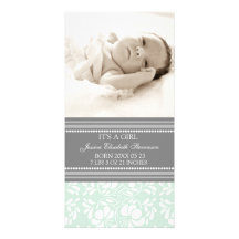 Tadellose graue Schablonen-neue Baby-Geburts-Mitte Individuelle Photo Karten