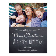 Tafel-Blick-Weihnachtsfoto-Karten-Postkarte