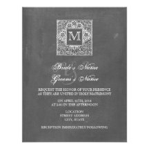 Tafel inspirierte Monogramm-Hochzeit laden ein Individuelle Ankündigskarten