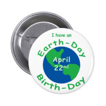 Tag der Erde-Geburtstag Anstecknadelbuttons