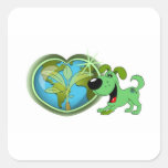 Tag der Erde und Blatt Sticker