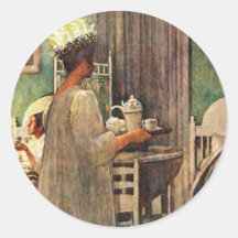 Tagesweihnachten Carl Larssons St Lucia in Schwede Aufkleber