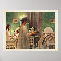 Tagesweihnachten Carl Larssons St Lucia in Schwede Posterdruck