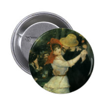 Tanz bei Bougival durch Renoir, Vintager Impressio Anstecknadelbutton