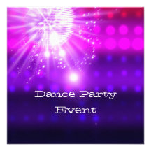 Tanz-Party-Ereignis-Rosa lila silbernes Mirrorball Personalisierte Ankündigungskarte