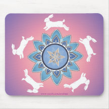 Tanzen-KaninchenMandala Mousepad (aquamarin)