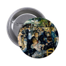 Tanzen Sie an La Galette Le Moulin de durch Renoir Anstecknadelbutton