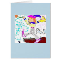 Tarot-Dummkopf-Gruß (Singrünhintergrund) Karte
