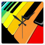 Tastatur-Musik-Party färbt Wand-Uhr