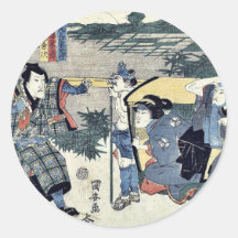 Tat sechs des Chushingura durch Utagawa, Kuniyasu  Runder Sticker