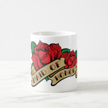 Tätowierungs-Rosen-Trauzeugin-Becher Tee Haferl