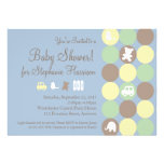 Taubenblaue Punkt-Jungen-Babyparty-Einladung