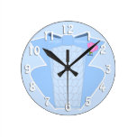 Taubenblaues gekräuseltes Smoking Wanduhr