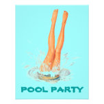 Tauchbein-Retro Swimmingpool-Party Einladungen