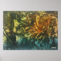 "Tauf" Watercolor-Leinwand durch unASLEEP Plakatdruck