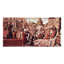 Taufe der Gläubiger durch St George durch Carpacci Photokartenvorlagen