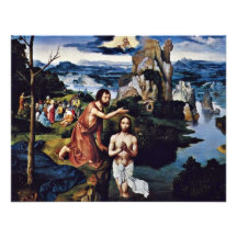Taufe von Christus durch Patinir Joachim (beste Qu Individuelle Ankündigungskarte