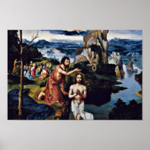Taufe von Christus durch Patinir Joachim (beste Qu Posterdrucke