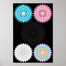 Tausend Blumenblatt-Lotus-Mandala Fiveplex Plakat