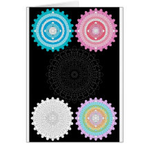 Tausend Blumenblatt-Lotus-Mandala Grußkarte