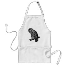 Tawny Eulen-Eulen-Vogel-Vintager hölzerner Stich Schürze
