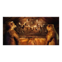 Taxidermy - Zuhause der drei Bären Photo Grußkarte