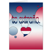 Te Extraño! Amerika-Flagge färbt Pop-Kunst Grußkarten
