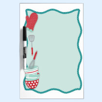Teal and Red Kitchen Utensils memoboards