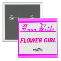 Team-Braut-Blumen-Mädchen Buttons