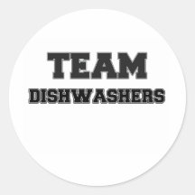 Team-Spülmaschinen Runder Sticker