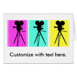 Technicolor-Film-Streifen und Kamera-Silhouette Grußkarten